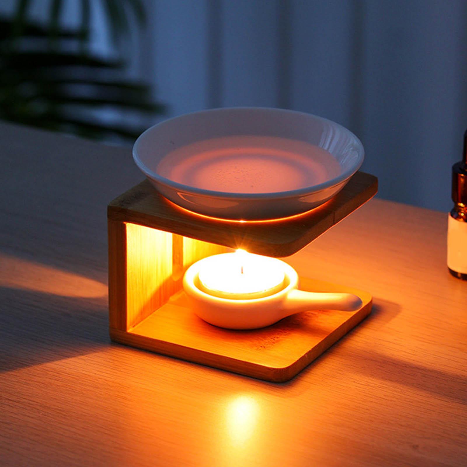 Home Fragrance Candles - Essential Oil Burner Aroma Diffuser Bamboo
