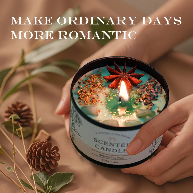Home Fragrance Candles - Creative Crystal Aromatherapy Candle 6OZ -